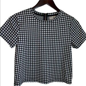 𝅺twik Boxy Cropped Black/White Gingham Top/Blouse- XS